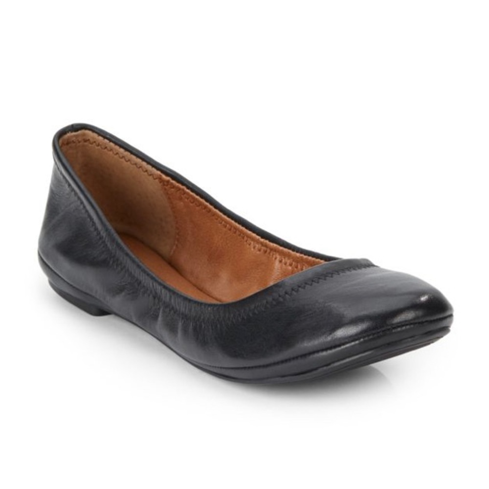Lucky Brand Elysia Ballet Flats Black Leather 6.5M